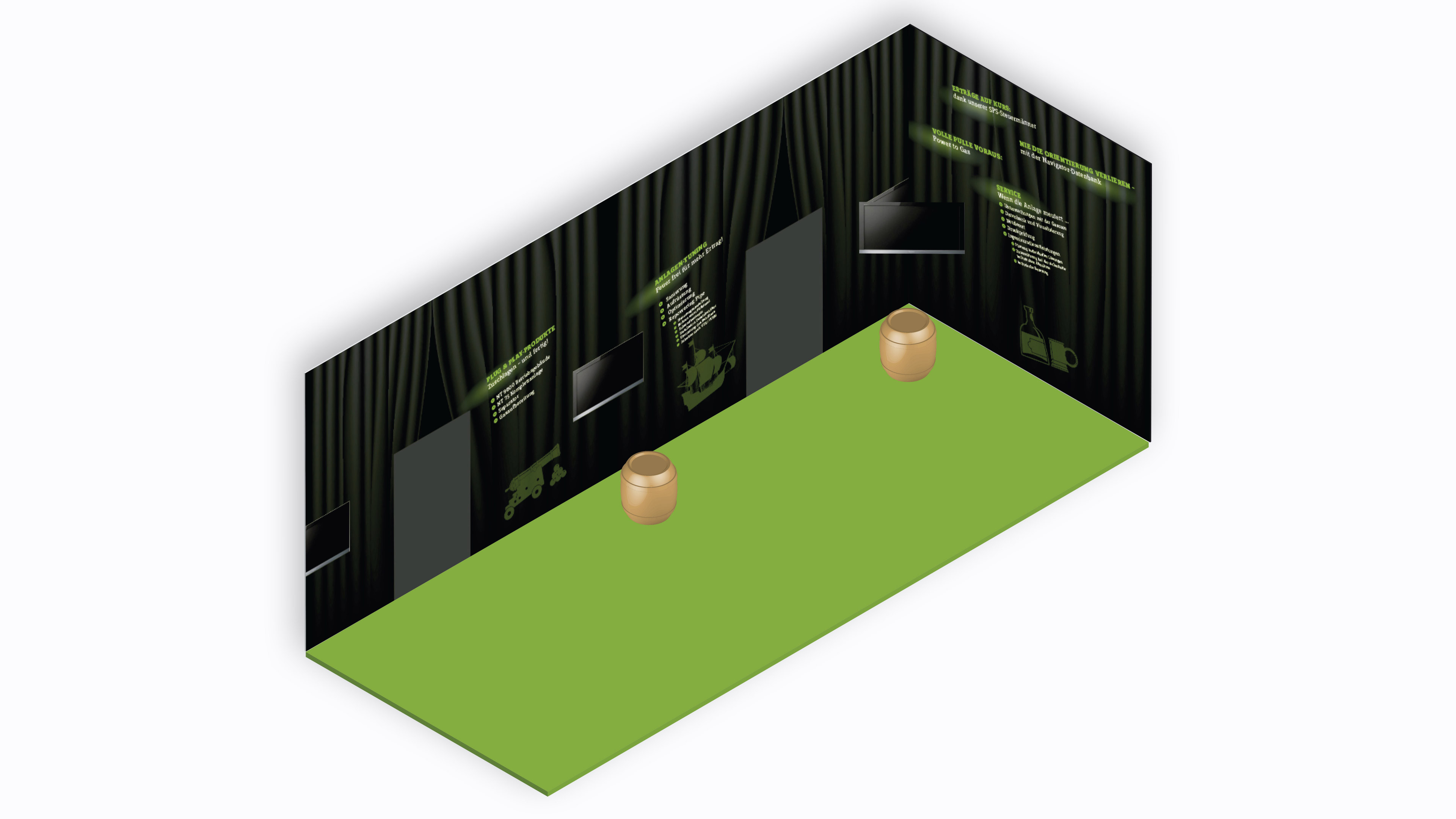 hochzwei_ntec_slider_03.jpg Animierter Messestand Raum mit grünem Boden