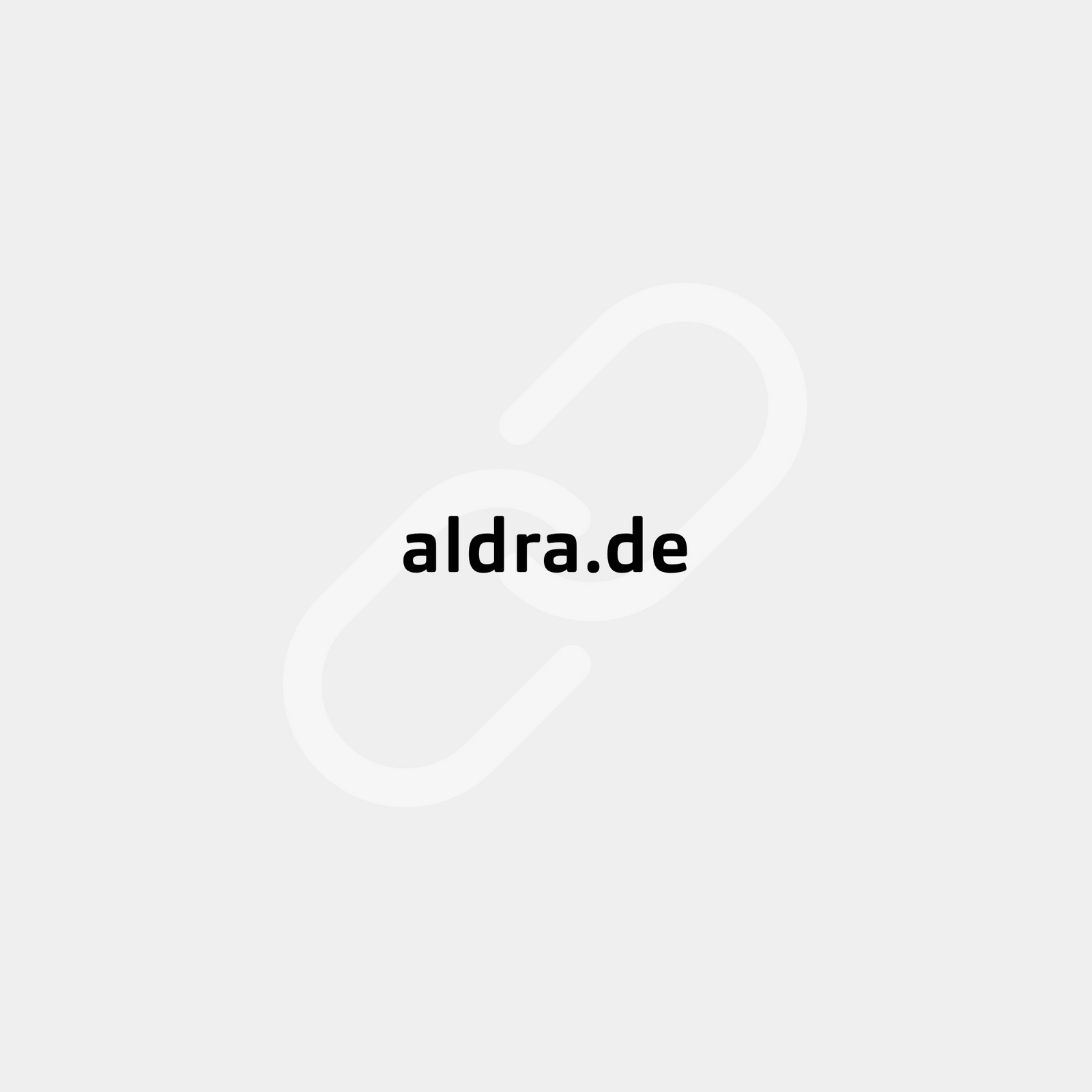 Schwarzer Schriftzug aldra.de auf grauem Hintergrund