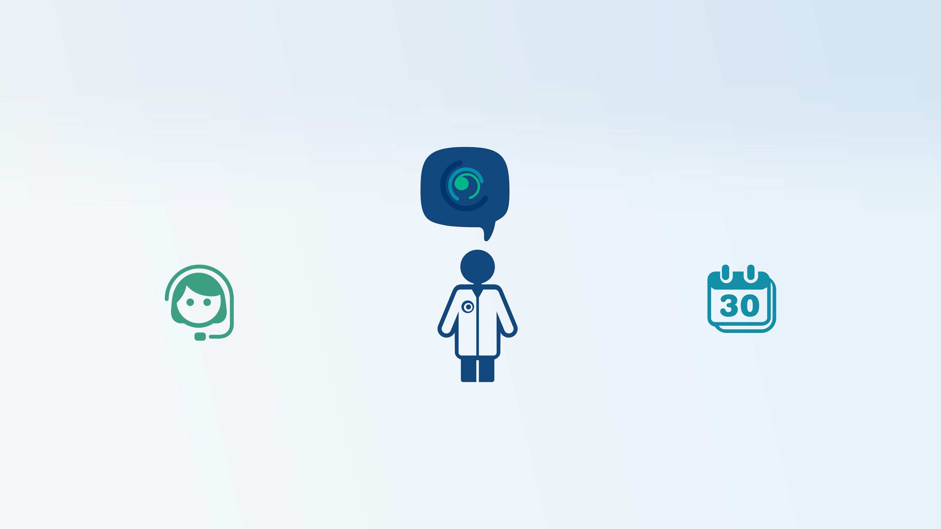 hochzwei_fknf_slider_02.jpg Drei Icons: Kopf mit Headset, Arzt mit Sprechblase, Kalender