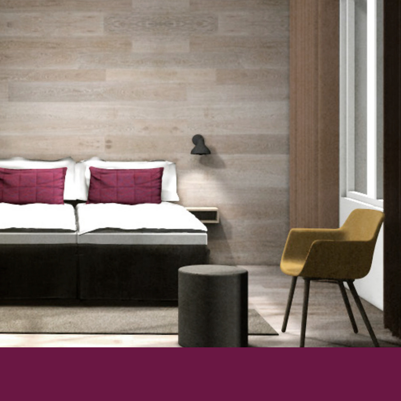 hochzwei_apo_teaser_04.jpg Blick in ein Hotelzimmer mit weinroten akzenten