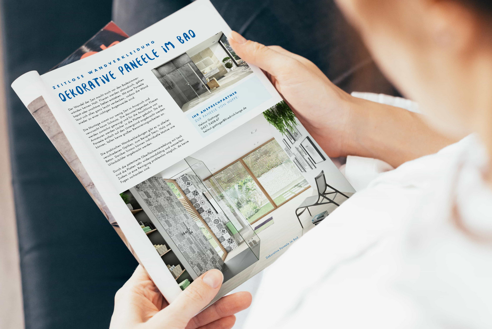 hochzwei_friedrichlange_teaser_gross_01.jpg Eine Person liest das Friedrich Lange Kundenmagazin