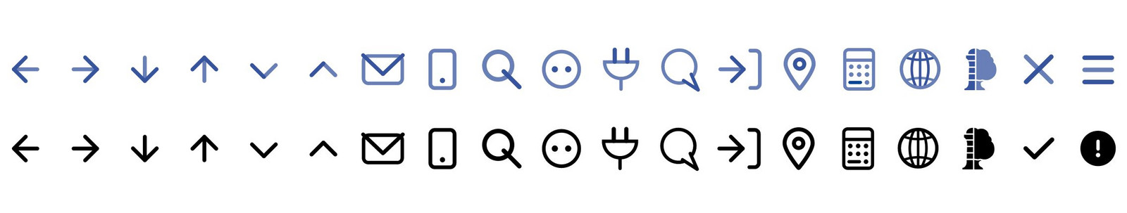 Die neuen Icons für die Webseite.