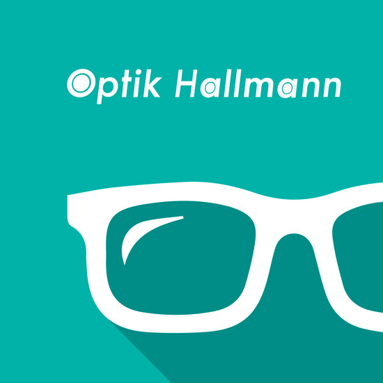 Hört, hört! Optik Hallmann Logo mit großer Brille