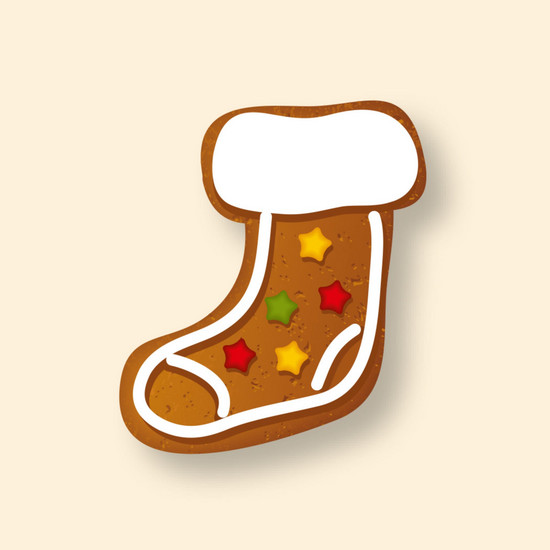 Alle Jahre wieder ... Lebkuchensocke mit weißer Umrandung