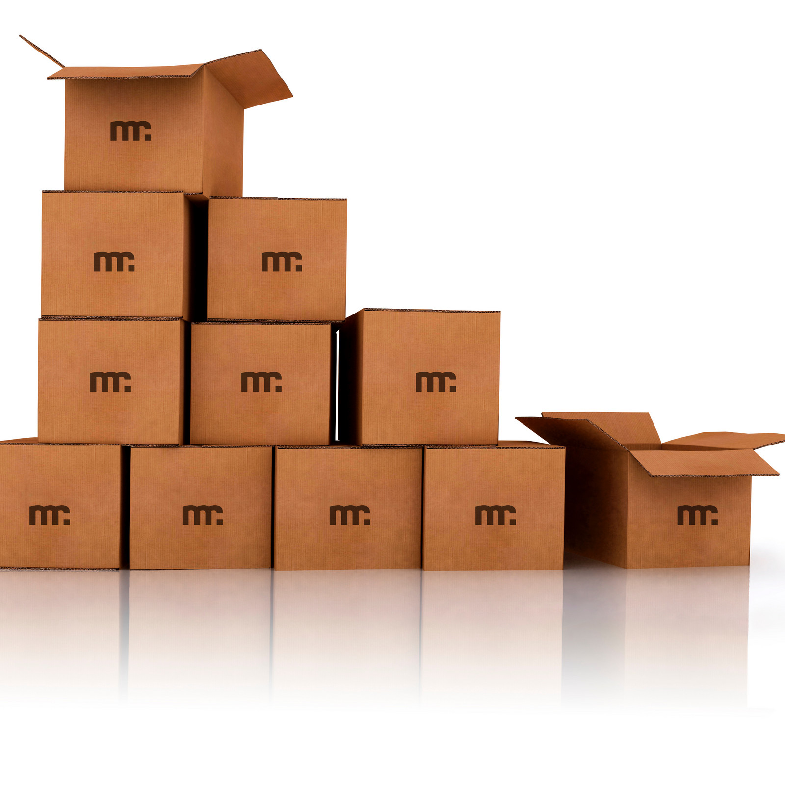 hochzwei_netgroup_teaser_08.jpg Acht gestapelte Umzugskartons mit einem Firmenlogo drauf