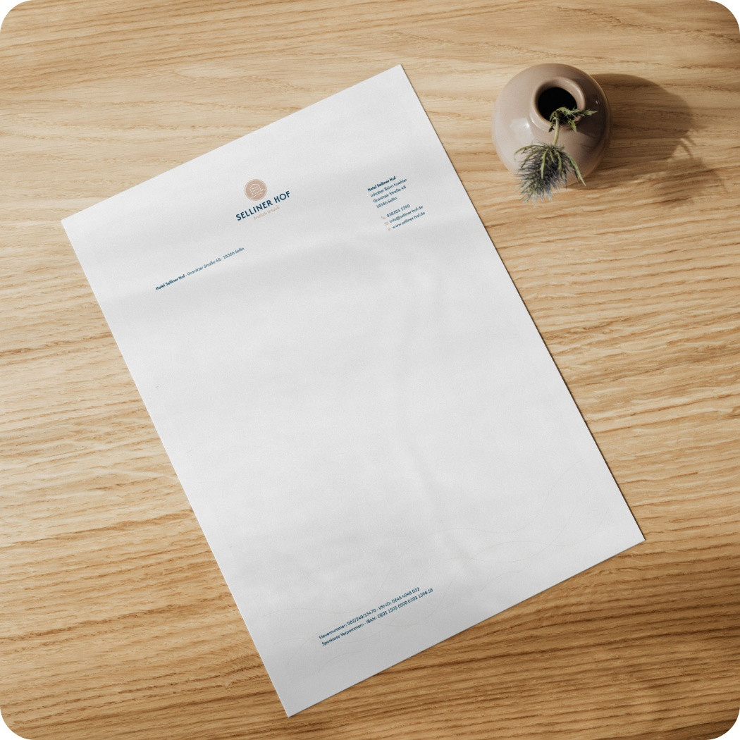 Briefpapier des Selliner Hofes.