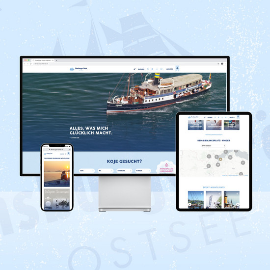 Flensburg erleben Flfj Homepage in drei digitalen Ansichten