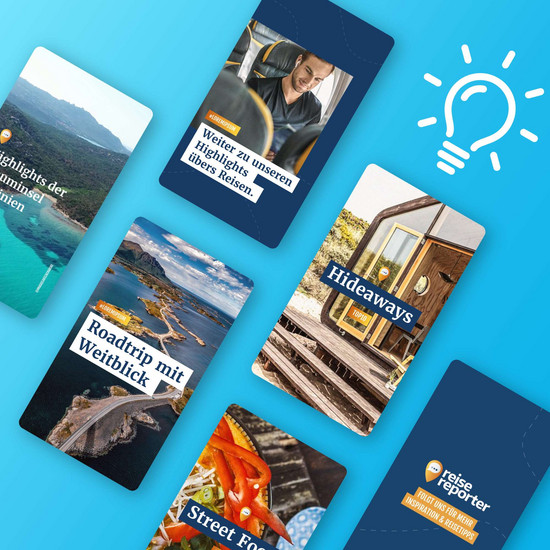 Dos & Don'ts bei der Reel-Erstellung Blau macht schau-Kachel: Darstellungen von unterschiedlichen Stories.