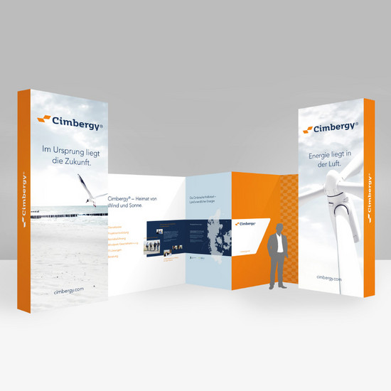 Orangener Werbeflyer von Cimbergy