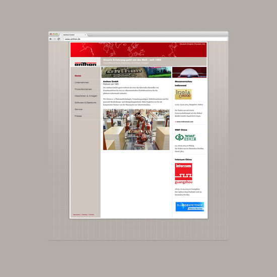 Klare Kante Screenshot der Website anthon.de