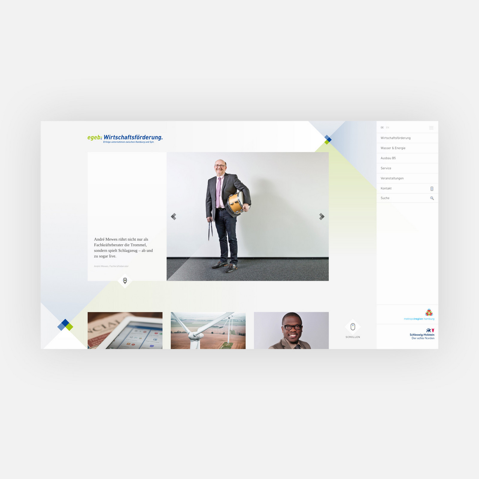 hochzwei_egeb_teaser_02.jpg Weißes Tablet mit egeb-Website zeigt vier Newsticker
