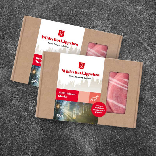 Wild auf Wald Zwei Pakete mit Wildes Rotkaeppchen Fleisch