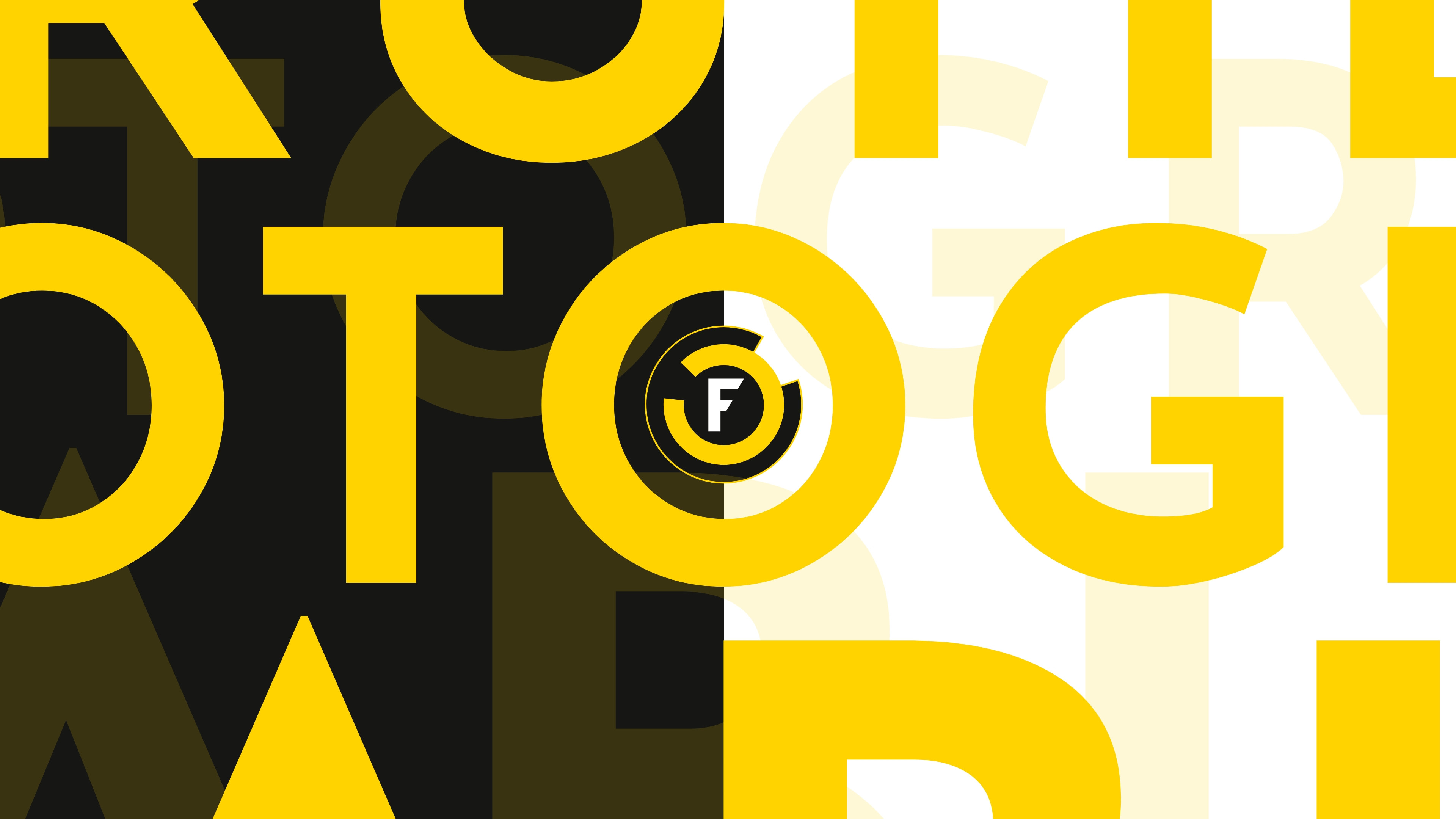 Gelbe Schrift auf schwarzem Hintergrund