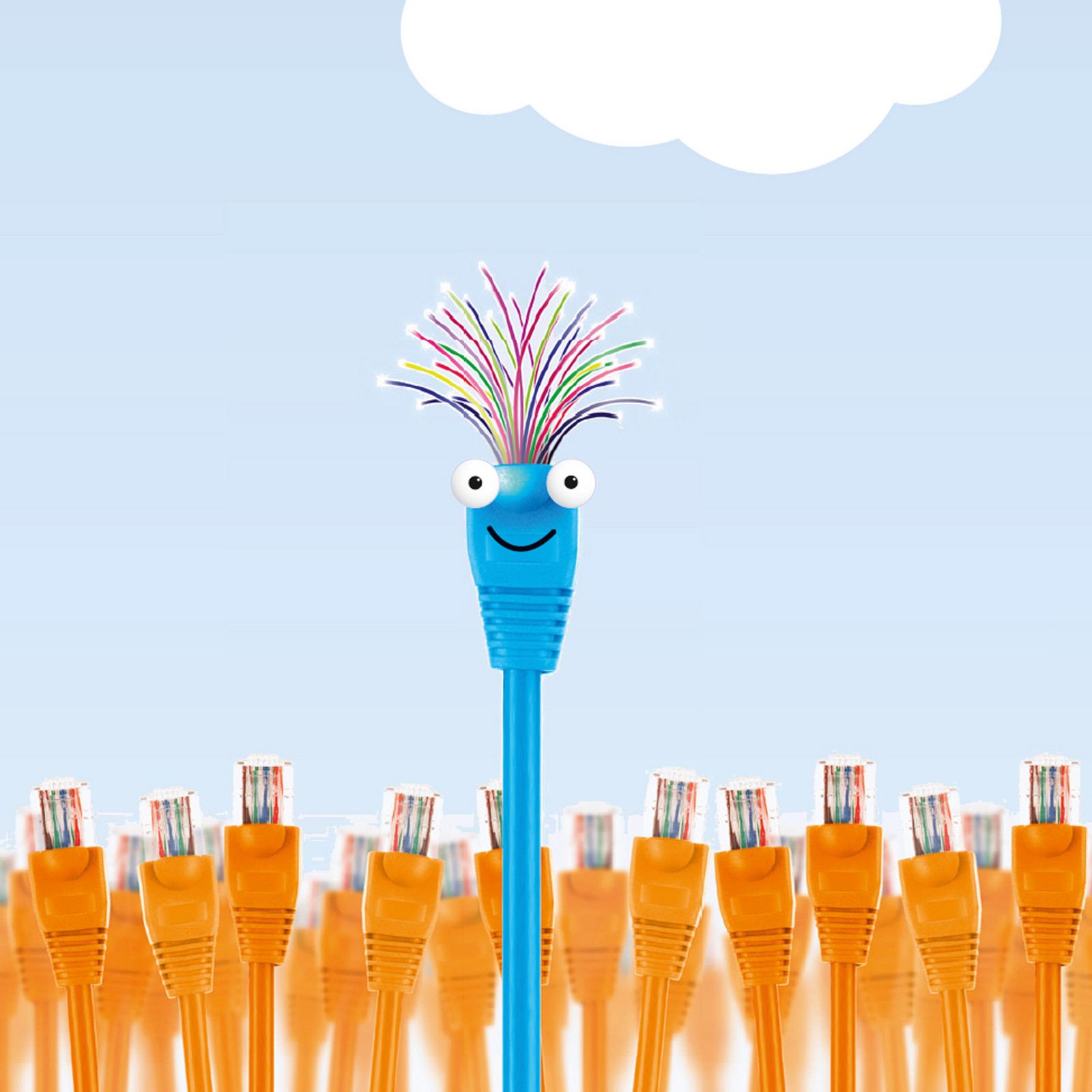 hochzwei_breitband_teaser_07.jpg Illustration eines lächelnden Breitbandkabels mit Augen und Haaren