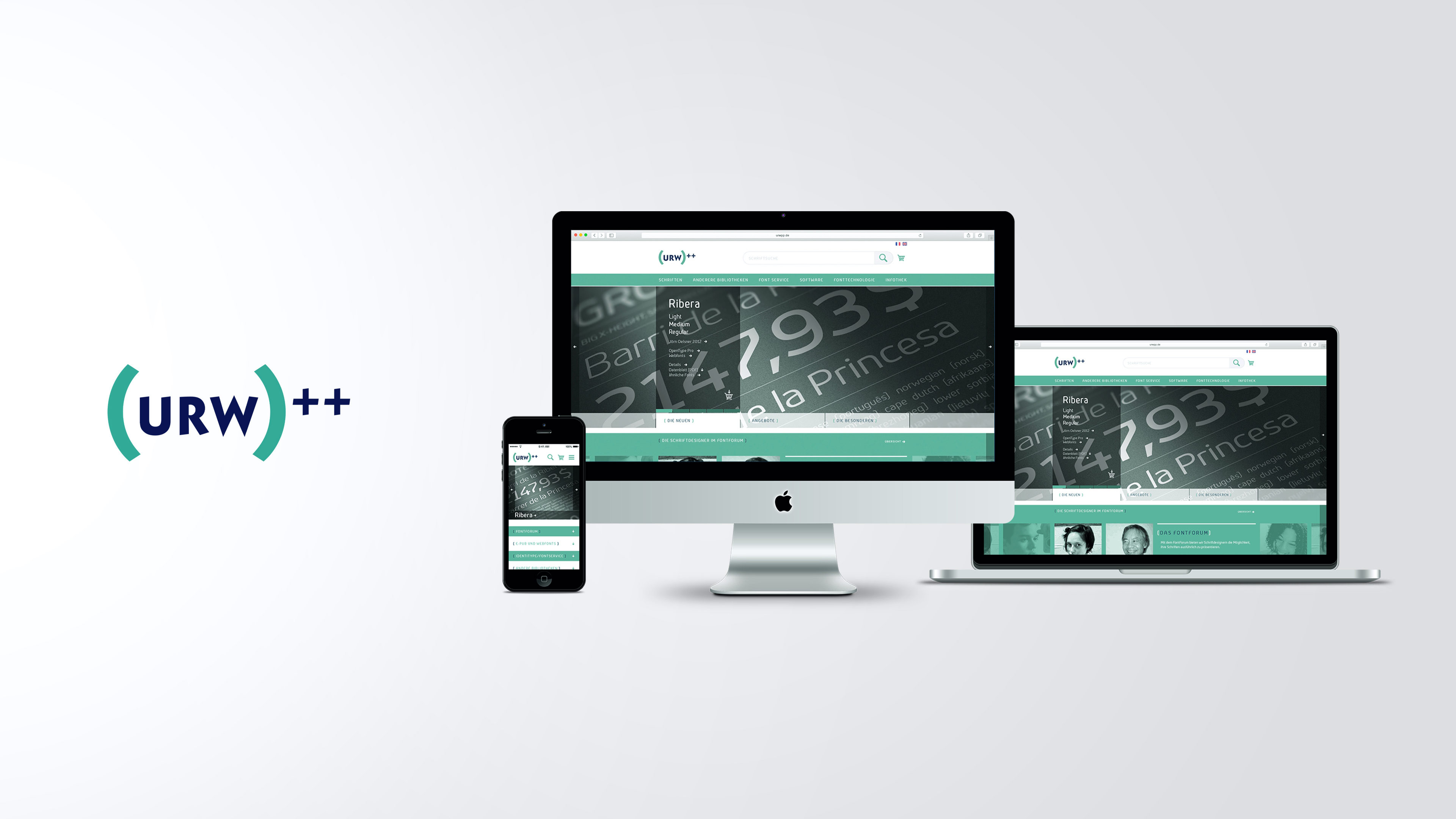 URW Homepage in verschiedenen Ansichten