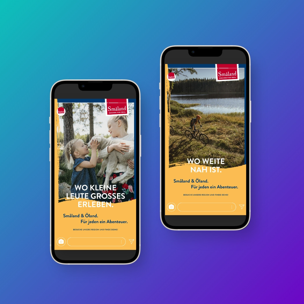 Zwei Smartphone mit einer Canva Vorlage