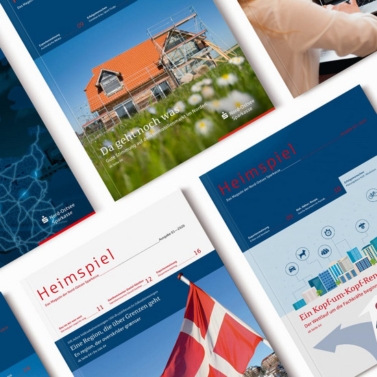 Drei Cover des Nord Ostsee Sparkasse Magazins
