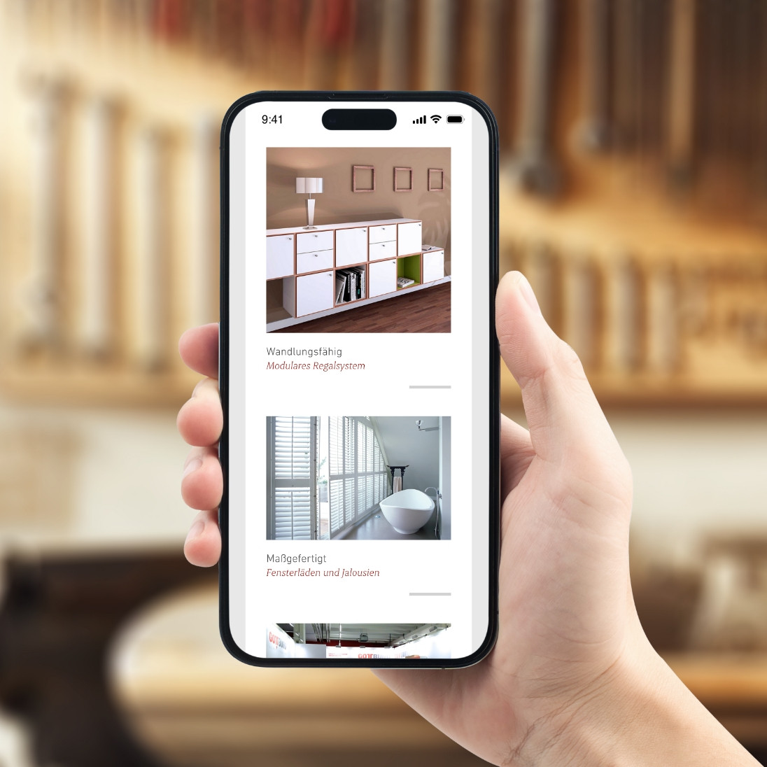 Die neue Website in der mobilen Ansicht