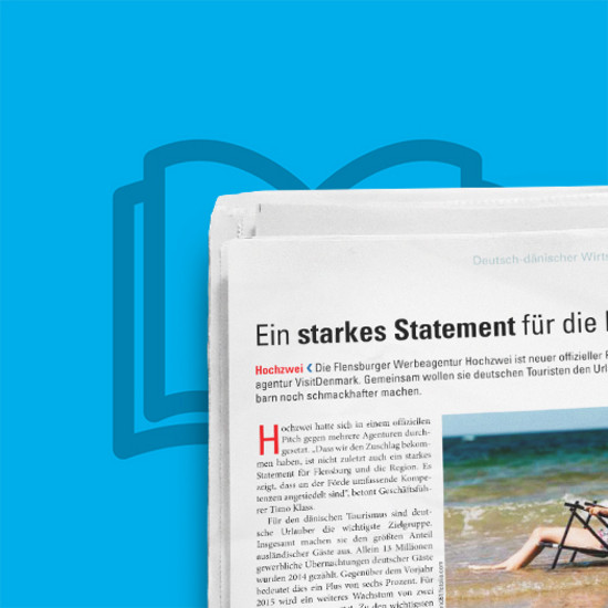 Anschnitt eines Zeitungsartikels über HOCHZWEI und VisitDenmark