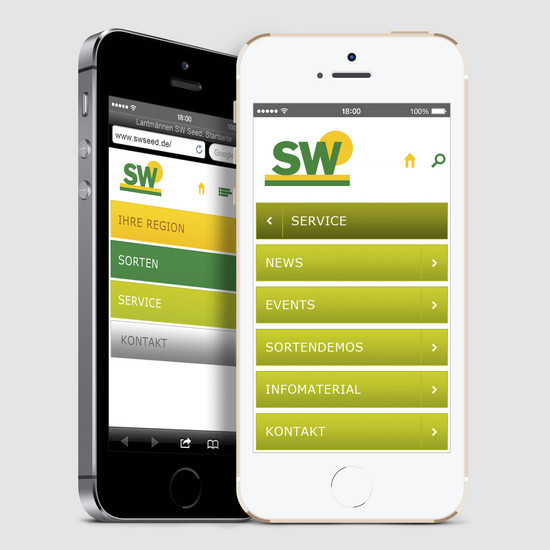 Feldarbeit Zwei Smartphones mit geöffneter SW Homepage