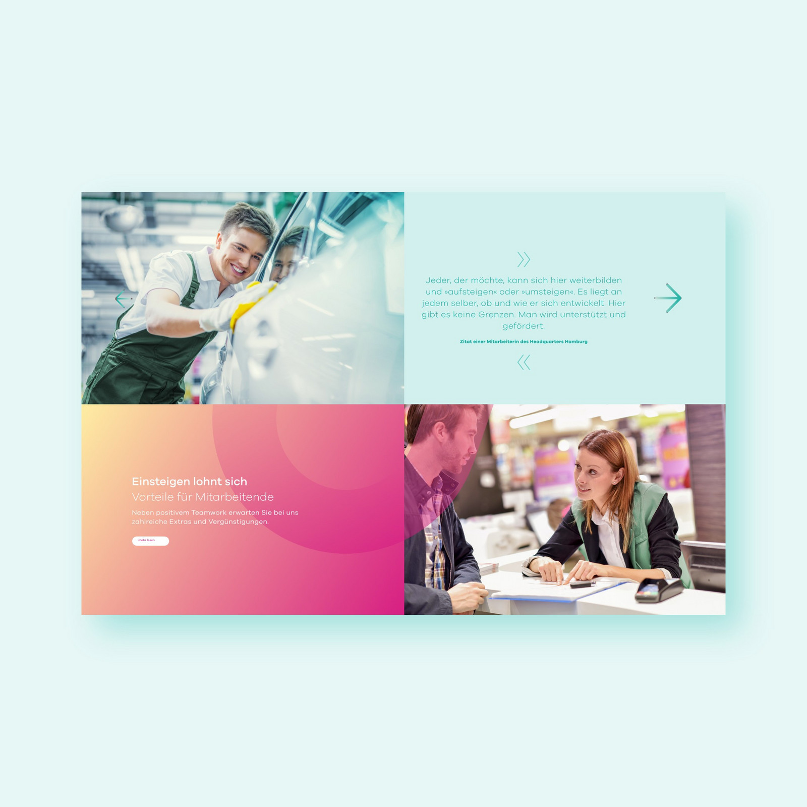 Vier farbige Kacheln von Euopcar