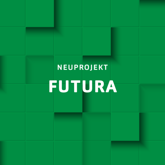 Solide Basis²: FUTURA Grüne Kästen mit weißer Schrift