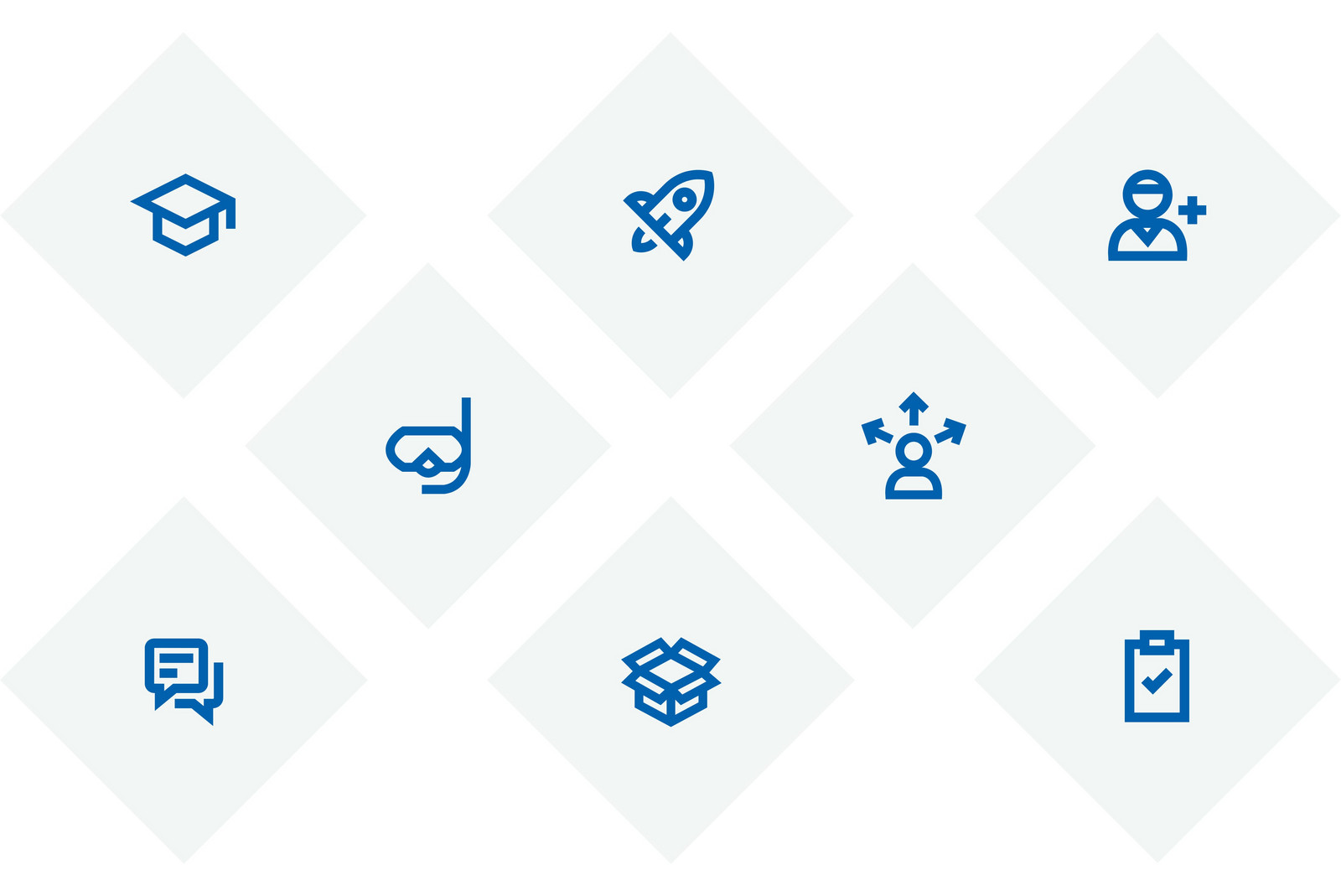 Acht verschiedene Icons