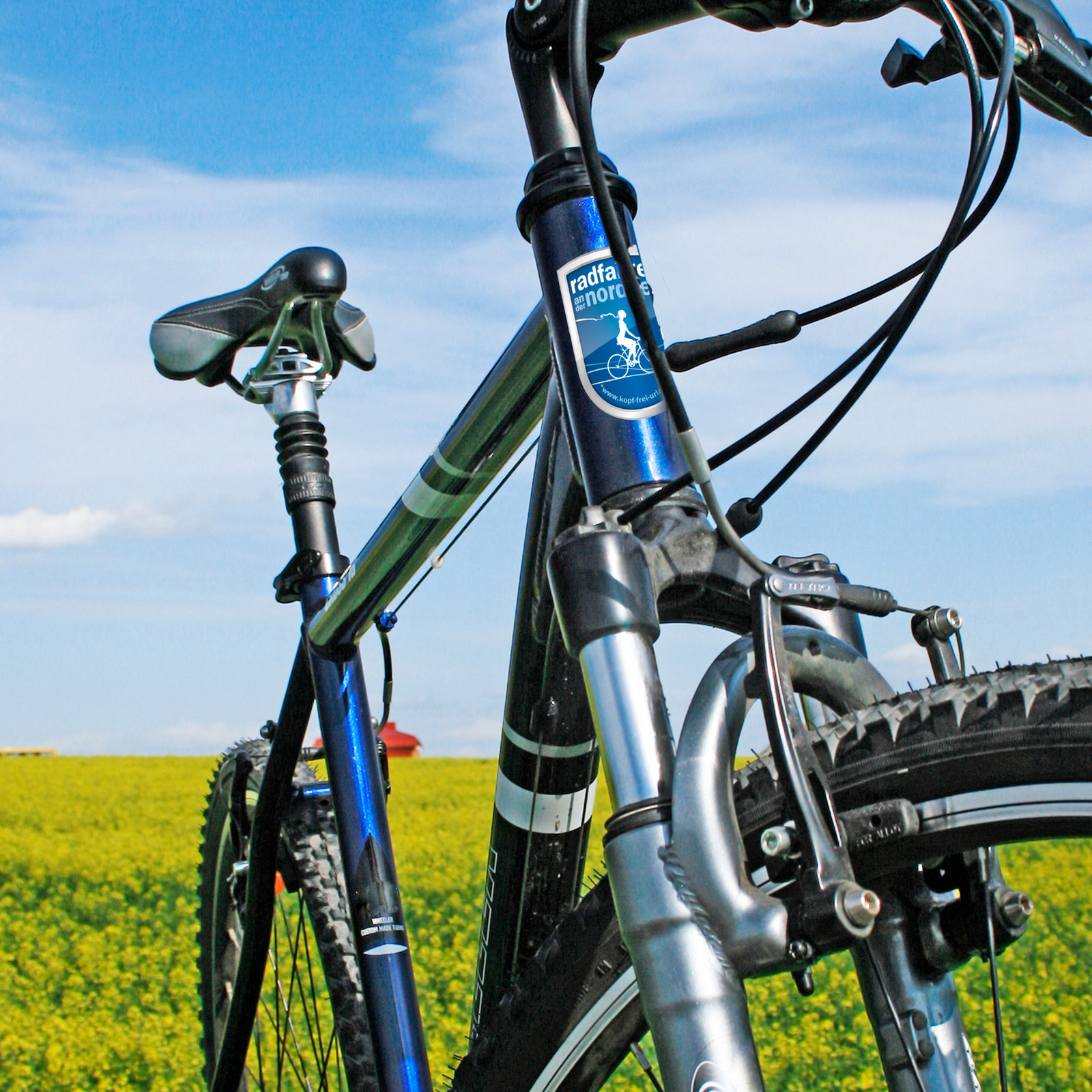 hochzwei_nordsee_teaser_08.jpg Nahaufnahme eines blauen Fahrrades