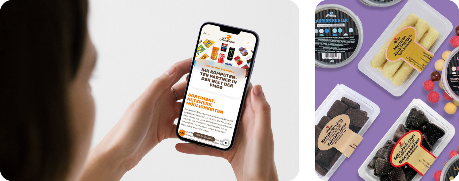 Eine Frau hält ein Handy in der Hand