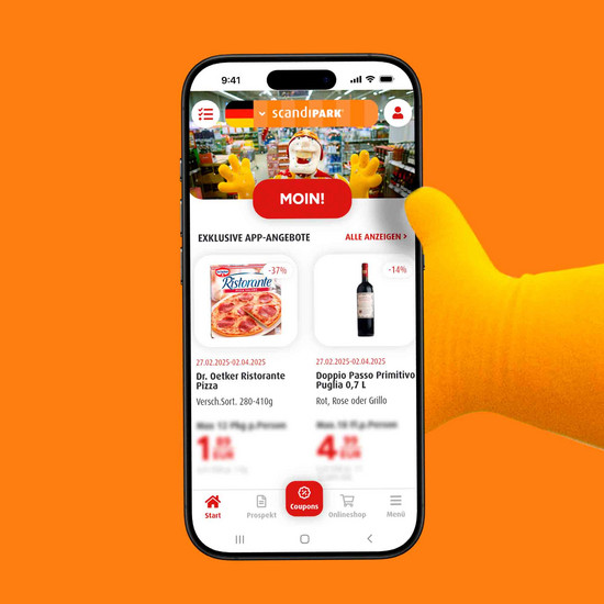 Die App auf einem Smartphone