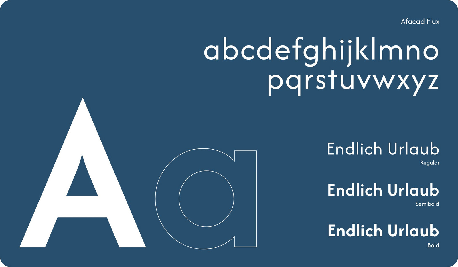 Schriftbeispiel auf dunkelblauem Hintergrund