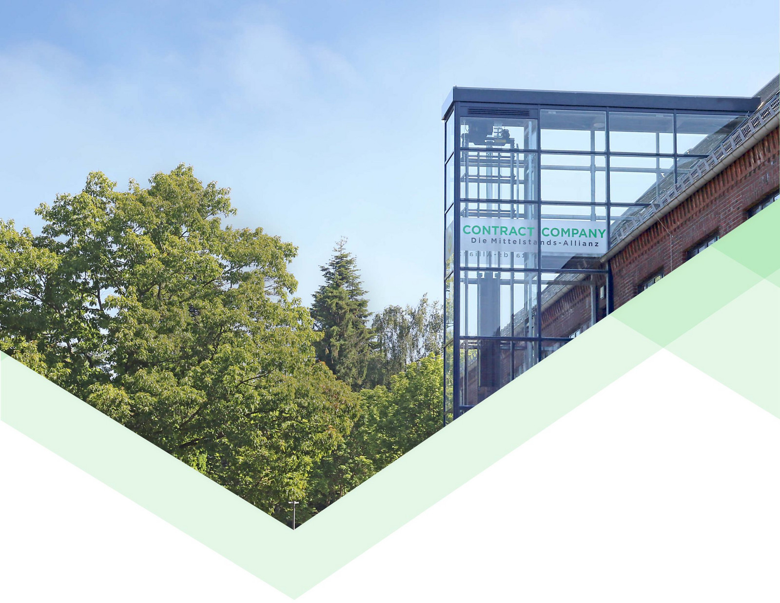 Foto des Contract Company Sitzes von der Seite