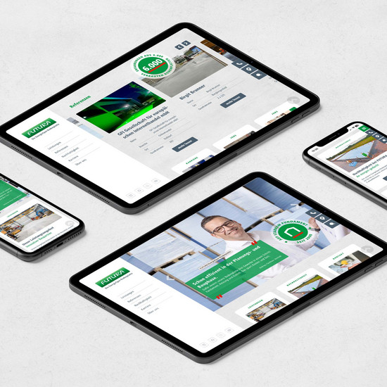 Tablets und Smartphones mit der Futura Webseite