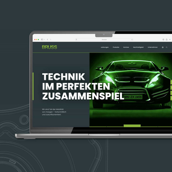 Die Bruss Webseite auf einem Laptop.