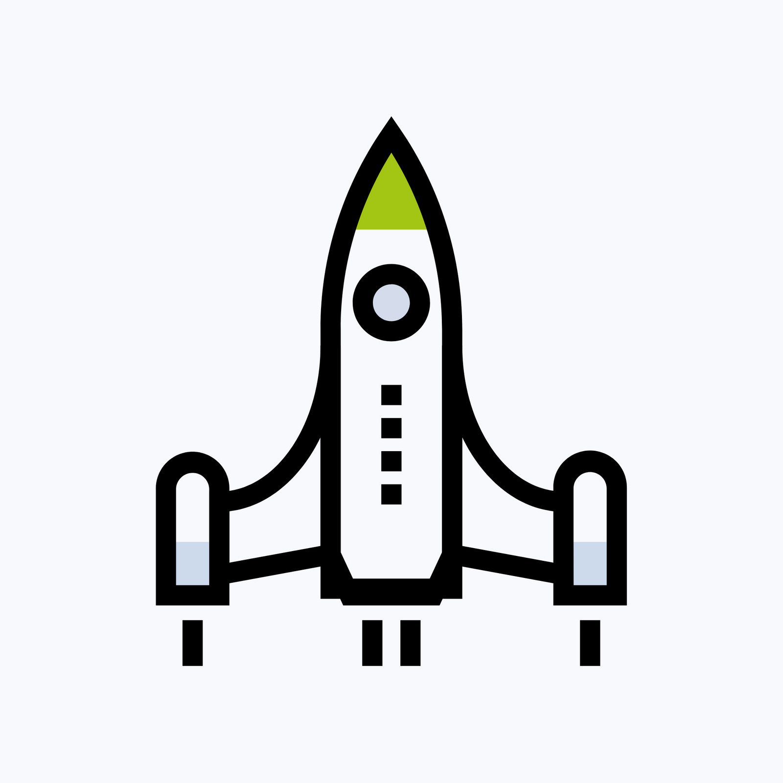 hochzwei_egeb_teaser_06.jpg Schwarzes Icon einer Rakete vor weißem Hintergrund