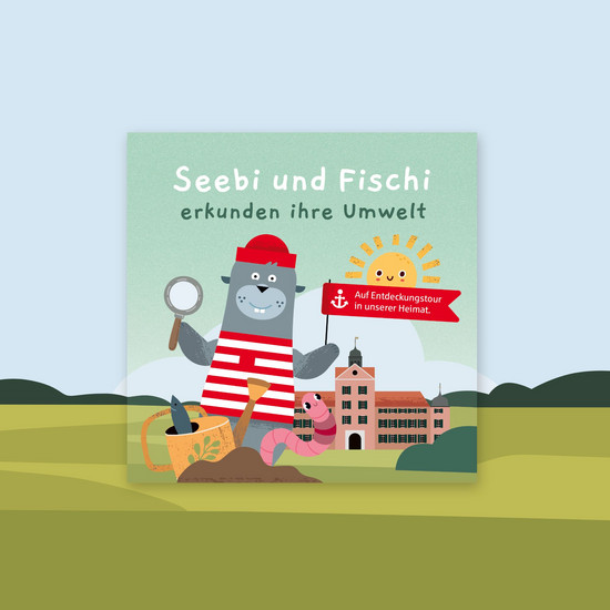 Frontseite eines Pixiebuches mit einem Walross im gestreiften Shirt