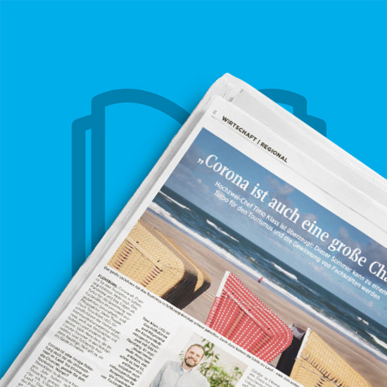 Zeitungsausschnitt zeigt Artikel über Chancen in Corona