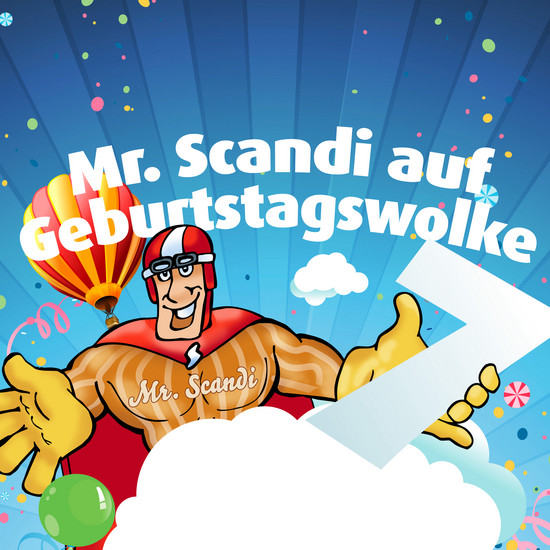 Alles Gute Mr Scandi auf einer Wolke