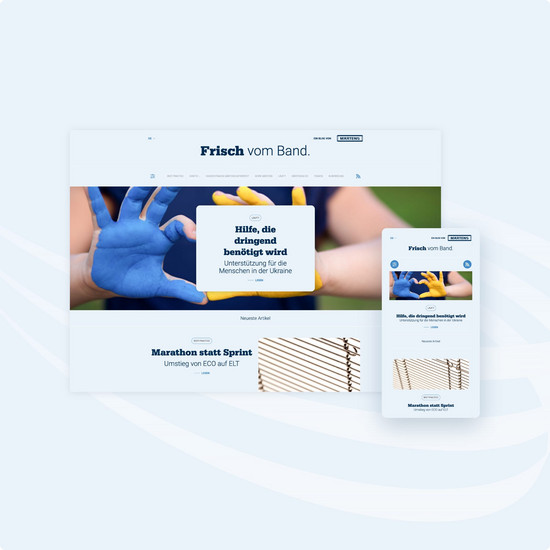 Frisch vom Band Ein Newsbeitrag von Märtens in Desktop Ansicht und mobiler Ansicht