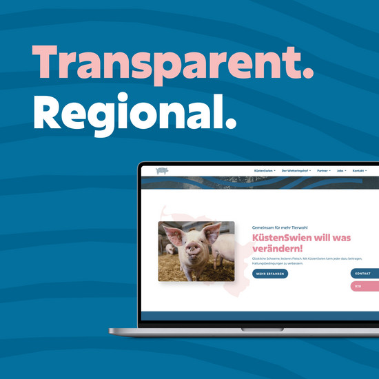 Die Sau rausgelassen Ein Computer mit der Küstenswien Website