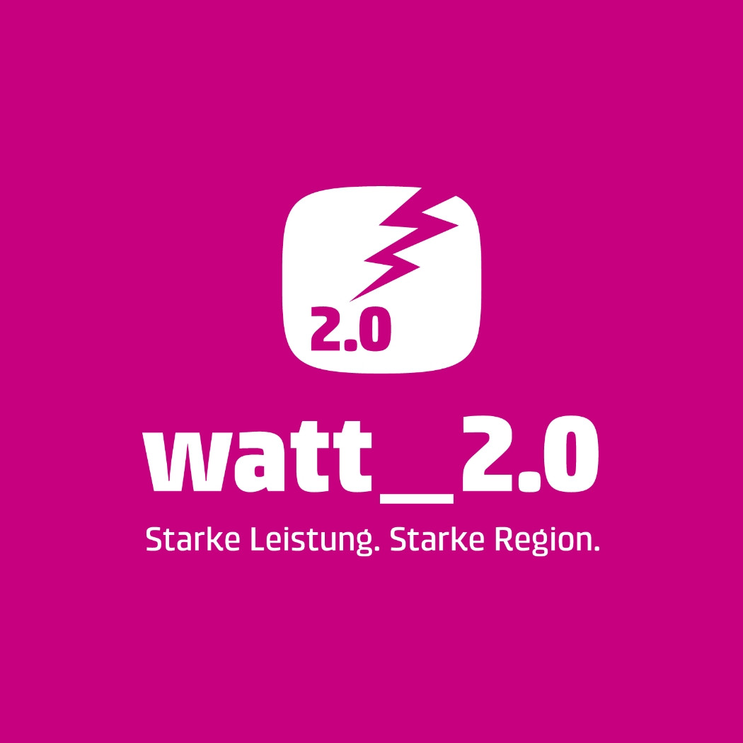 hochzwei_Watt2.0_teaser_02.jpg Pinke Kachel mit einem weißen Logo von Watt 2.0