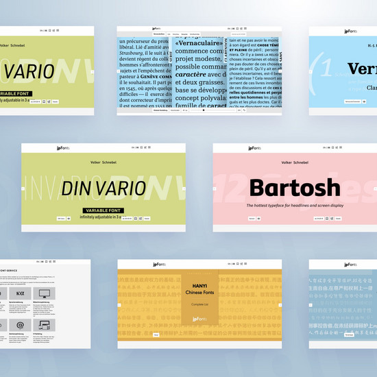 JP Fonts Unterseiten