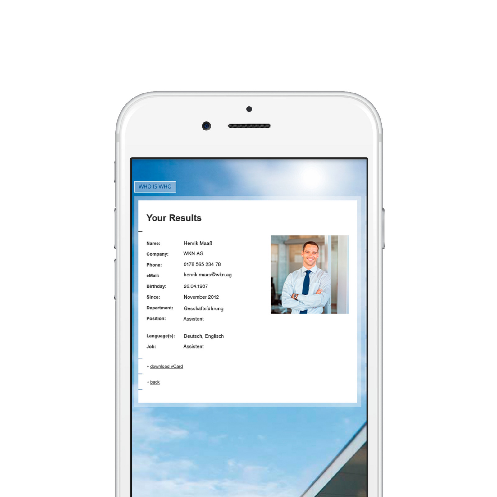 hochzwei_wkn_teaser_05.jpg Ergebnisübersicht von WKN in Smartphone Ansicht