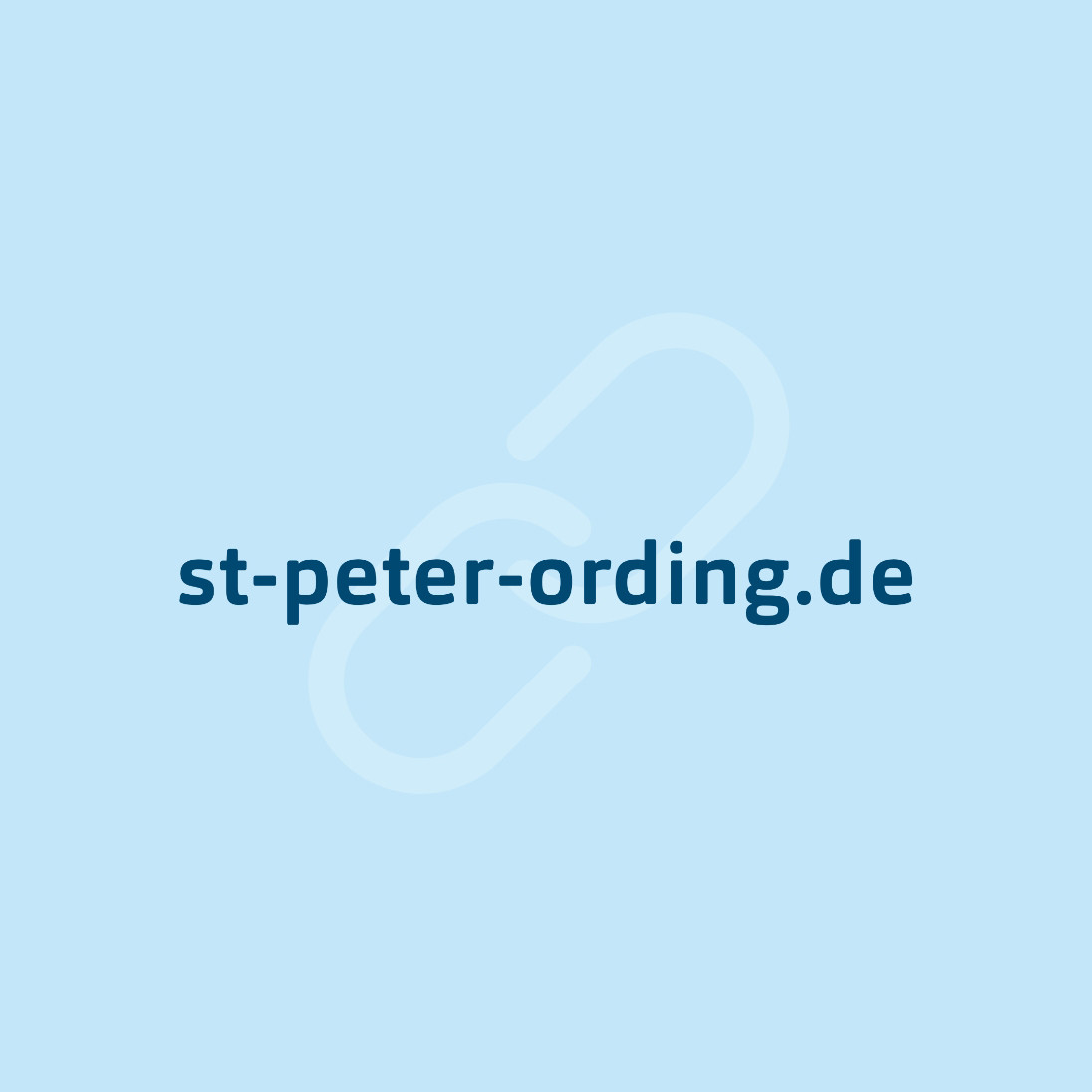 URL st.peter-ording.de auf blauem Hintergrund