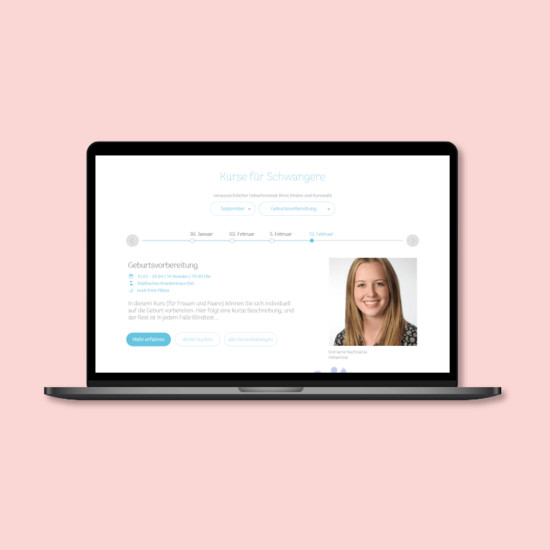 Wie neugeboren Homepage auf Laptop vom Hebammenteam Kiel