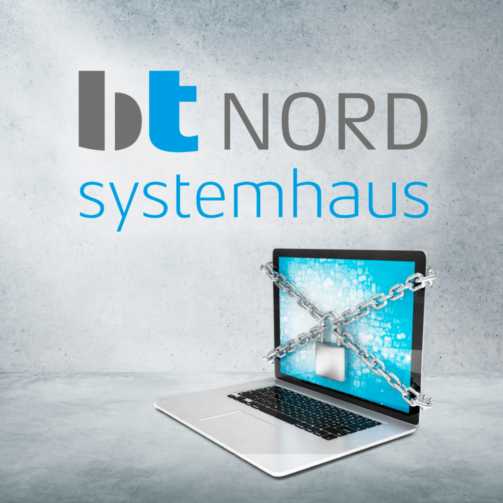 hochzwei_btnord_teaser_06.jpg Laptop mit Kettenschloss um den Bildschirm und Logo