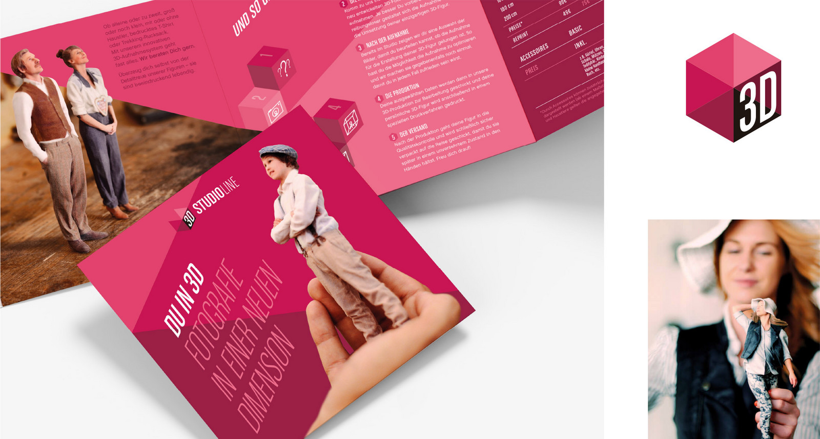 Pinke 3D Fotografie von Personen