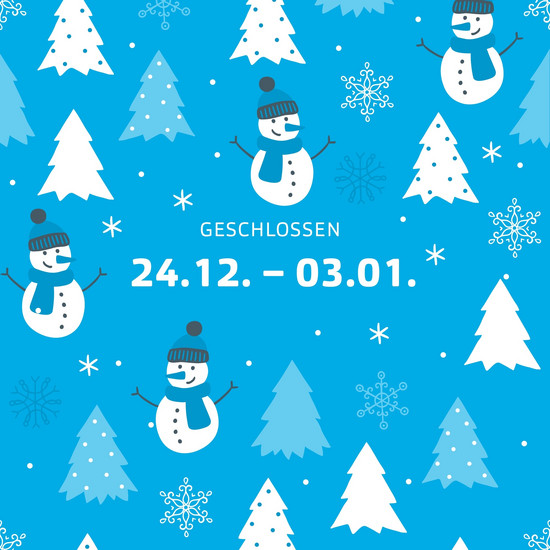 Kleine AusZWEIt Blaue Kachel mit Schneemännern