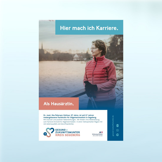 Ein Flyer mit einer Frau auf dem Cover