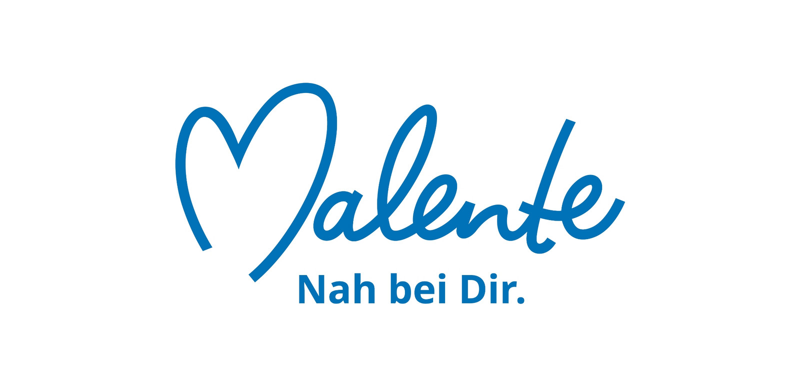 Schriftzug blau auf weiß Malente nah bei dir.